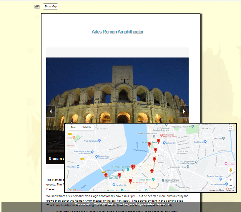 Screenshot of a Geolocation project.